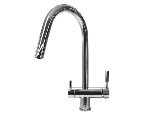 Барьер Смеситель для кухни с краном для питьевой воды БАРЬЕР SAFE FLEX-01АRSS серебро