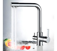 Izer Хром. Смеситель для кухни с подключением фильтра для воды AS-875-06