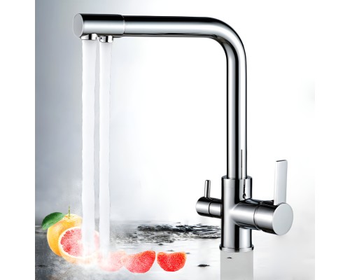 Izer Хром. Смеситель для кухни с подключением фильтра для воды AS-875-06