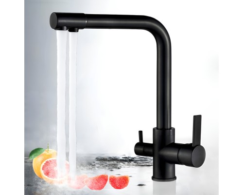 Izer Чёрный. Смеситель для кухни с подключением фильтра для воды AS-875-08